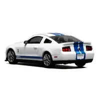 2007 FORD MUSTANG SHELBY GT500 PERFORMANCE WHITE WITH BLUE STRIPES 1/64 DIECAST MODEL CAR BY MOTORHELIX & GREENLIGHT