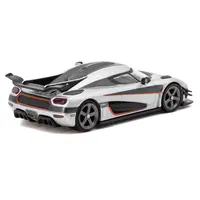 KOENIGSEGG ONE:1 SILVER METALLIC WITH BLACK STRIPES "GLOBAL64" SERIES 1/64 DIECAST MODEL CAR BY TARMAC WORKS