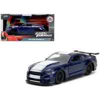 2016 FORD MUSTANG GT DARK BLUE METALLIC WITH WHITE STRIPE "F9" (2021) MOVIE "FAST & FURIOUS" SERIES 1/32 DIECAST MODEL CAR BY JADA