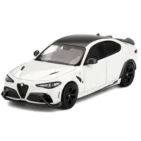 ALFA ROMEO GIULIA GTA WHITE WITH CARBON TOP 1/64 DIECAST MODEL CAR BY BBR