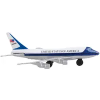 BOEING VC-25 AIRCRAFT WHITE AND BLUE "UNITED STATES AIR FORCE ONE" WITH RUNWAY SECTION DIECAST MODEL AIRPLANE BY RUNWAY24