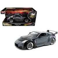 D.K.'S NISSAN 350Z GRAY AND BLACK WITH GRAPHICS "FAST & FURIOUS 25TH ANNIVERSARY" SERIES 1/24 DIECAST MODEL CAR BY JADA