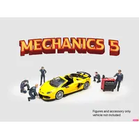 "MECHANICS #5" 6 PIECE DIECAST FIGURE SET (5 FIGURES 1 TOOL CABINET) LIMITED EDITION FOR 1/64 SCALE MODELS BY AMERICAN DIORAMA