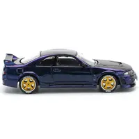 SKYLINE GT-R (R33) RHD (RIGHT HAND DRIVE) MIDNIGHT PURPLE METALLIC WITH CARBON HOOD 1/64 DIECAST MODEL CAR BY POP RACE