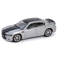 2018 DODGE CHARGER SRT 392 SILVER METALLIC WITH BLACK STRIPE "MR. NORM HERITAGE GSS CHARGER" "HOBBY EXCLUSIVE" SERIES 1/64 DIECAST MODEL CAR BY GREENLIGHT