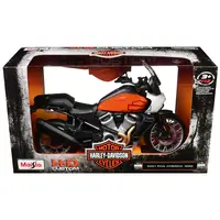 2021 HARLEY DAVIDSON PAN AMERICA 1250 MOTORCYCLE ORANGE AND BLACK "H-D CUSTOM" 1/12 DIECAST MODEL BY MAISTO