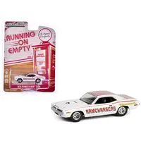 1970 PLYMOUTH HEMI BARRACUDA "RAMCHARGERS" WHITE WITH RED STRIPES "RUNNING ON EMPTY" SERIES 17 1/64 DIECAST MODEL CAR BY GREENLIGHT