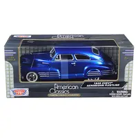 1948 CHEVROLET AEROSEDAN FLEETLINE BLUE 1/24 DIECAST MODEL CAR BY MOTORMAX