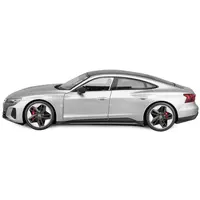 2022 AUDI RS E-TRON GT SILVER METALLIC WITH SUNROOF 1/18 DIECAST MODEL CAR BY BBURAGO