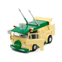 PARTY WAGON GREEN AND BEIGE AND DONATELLO DIECAST FIGURE "TEENAGE MUTANT NINJA TURTLES" "HOLLYWOOD RIDES" SERIES DIECAST MODEL BY JADA