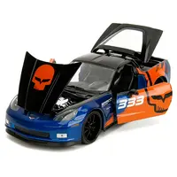 2006 CHEVROLET CORVETTE Z06 #333 "SPIRIT RACING" BLUE METALLIC AND ORANGE WITH BLACK HOOD AND TOP "BIGTIME MUSCLE" SERIES 1/24 DIECAST MODEL CAR BY JADA