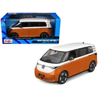 2023 VOLKSWAGEN ID. BUZZ VAN ORANGE AND WHITE "SPECIAL EDITION" SERIES 1/24 DIECAST MODEL CAR BY MAISTO