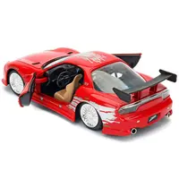 DOM'S MAZDA RX-7 RED WITH GRAPHICS "FAST & FURIOUS" MOVIE 1/32 DIECAST MODEL CAR BY JADA