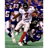 MICHAEL VICK ATLANTA FALCONS AUTOGRAPHED 16" X 20" OVERTIME TOUCHDOWN RUN VS. VIKINGS PHOTOGRAPH