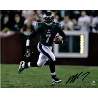MICHAEL VICK PHILADELPHIA EAGLES AUTOGRAPHED 8" X 10" RUNNING PHOTOGRAPH