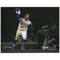 RONALD ACUNA JR. ATLANTA BRAVES AUTOGRAPHED 11" X 14" CELEBRATION SPOTLIGHT PHOTOGRAPH