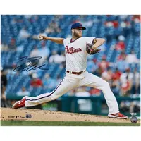 ZACK WHEELER PHILADELPHIA PHILLIES AUTOGRAPHED 16" X 20" PITCHING PHOTOGRAPH