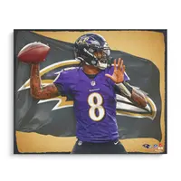 LAMAR JACKSON BALTIMORE RAVENS UNSIGNED 16" X 20" PHOTO PRINT - DESIGNED BY ARTIST BRIAN KONNICK