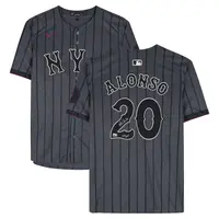 PETE ALONSO NEW YORK METS AUTOGRAPHED GRAY NIKE CITY CONNECT LIMITED JERSEY WITH "LFGM!" INSCRIPTION