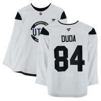 ARTYOM DUDA UTAH MAMMOTH PRACTICE-USED #84 WHITE JERSEY FROM THE 2024-25 NHL SEASON