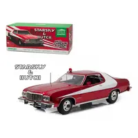 1976 FORD GRAN TORINO "STARSKY AND HUTCH" RED CHROME EDITION (TV SERIES 1975-79) 1/18 DIECAST MODEL CAR BY GREENLIGHT