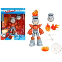 FIRE MAN 5.5" MOVEABLE FIGURE WITH ACCESSORIES AND ALTERNATE HEAD AND HANDS "MEGA MAN" (1987) VIDEO GAME MODEL BY JADA