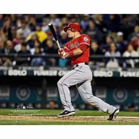 MIKE TROUT LOS ANGELES ANGELS UNSIGNED BATTING PHOTOGRAPH