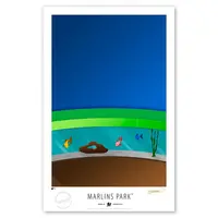 MIAMI MARLINS 17'' X 26'' STADIUM TANK LIMITED EDITION FINE ART PRINT