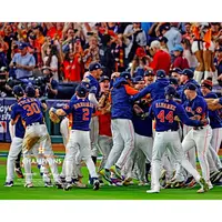 HOUSTON ASTROS UNSIGNED 2022 MLB WORLD SERIES CHAMPIONS TEAM DOGPILE PHOTOGRAPH