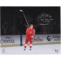PATRICK KANE DETROIT RED WINGS AUTOGRAPHED 16" X 20" 500TH NHL GOAL CELEBRATION PHOTOGRAPH WITH MULTIPLE INSCRIPTIONS - LIMITED EDITION #1/25