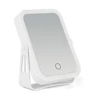 10X MAGNIFYING LIGHTED MAKEUP MIRROR DOUBLE SIDED TRAVEL MAKEUP MIRROR WITH 3 LIGHT COLORS TOUCH SCREEN USB RECHARGEABLE