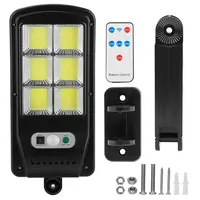 SOLAR POWERED WALL LIGHTS OUTDOOR 128LED BEADS MOTION SENSOR LAMP IP65 WATERPROOF 3 MODES SENSOR LIGHT W/ REMOTE CONTROL FOR STREET FRONT DOOR DECK