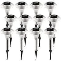 12PACKS SOLAR GARDEN LIGHTS OUTDOOR IP44 WATERPROOF SOLAR PATHWAY LIGHTS COLOR CHANGING LANDSCAPE LAMPS 10HRS LAWN LIGHTING FOR YARD DRIVEWAY WALKWAY