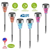 6PACKS SOLAR GARDEN LIGHTS OUTDOOR SOLAR PATHWAY LIGHTS IP44 WATER-RESISTANT LANDSCAPE LIGHTS 8HRS LAWN LAMPS FOR YARD DRIVEWAY WALKWAY