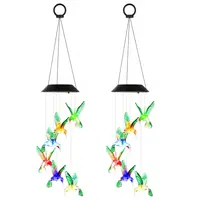 SOLAR HUMMINGBIRD WIND CHIME 7 COLOR CHANGING WIND CHIME FOR OUTSIDE IPX4 WATERPROOF OUTDOOR GARDEN YARD DECOR