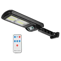 SOLAR POWERED WALL LIGHTS OUTDOOR 120LED BEADS MOTION SENSOR LAMP IP65 WATERPROOF 3 MODES SENSOR LIGHT W/ REMOTE CONTROL FOR STREET FRONT DOOR DECK
