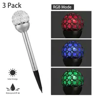 SOLAREK 3 PCS OUTDOOR SOLAR LIGHTS IP44 WATERPROOF BALL RGB LIGHT GARDEN DECOR LAMP LANDSCAPE CHRISTMAS