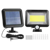 SOLAR POWERED WALL LIGHTS OUTDOOR 100 LED BEADS MOTION SENSOR LAMP IP65 WATERPROOF DUSK TO DAWN SENSOR LIGHT FOR FRONT DOOR DECK