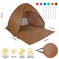 POP UP BEACH TENT SUN SHADE SHELTER ANTI-UV AUTOMATIC WATERPROOF TENT CANOPY FOR 2/3 MAN W/ NET WINDOW STORAGE BAG FOR OUTDOOR BEACH CAMPING FISHING P
