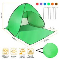 POP UP BEACH TENT SUN SHADE SHELTER ANTI-UV AUTOMATIC WATERPROOF TENT CANOPY FOR 2/3 MAN W/ NET WINDOW STORAGE BAG FOR OUTDOOR BEACH CAMPING FISHING P