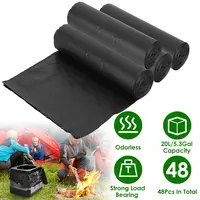 4 ROLLS BLACK GARBAGE BAGS 5.3 GALLONS UNSCENTED DISPOSABLE TRASH BAGS PORTABLE LEAK RESISTANT TRASH CAN LINERS FOR BATHROOM OFFICE KITCHEN BEDROOM CA