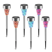 6PACKS SOLAR GARDEN LIGHTS OUTDOOR SOLAR PATHWAY LIGHTS IP44 WATER-RESISTANT LANDSCAPE LIGHTS 8HRS LAWN LAMPS FOR YARD DRIVEWAY WALKWAY