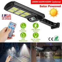 SOLAR POWERED WALL LIGHTS OUTDOOR 128LED BEADS MOTION SENSOR LAMP IP65 WATERPROOF 3 MODES SENSOR LIGHT W/ REMOTE CONTROL FOR STREET FRONT DOOR DECK