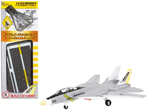 GRUMMAN F-14B TOMCAT FIGHTER AIRCRAFT "VF-142 GHOSTRIDERS" AND SECTION K OF USS ENTERPRISE (CVN-65) AIRCRAFT CARRIER DISPLAY DECK "LEGENDARY F-14 TOMCAT" SERIES 1/200 DIECAST MODEL BY FORCES OF VALOR
