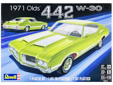 LEVEL 5 MODEL KIT 1971 OLDSMOBILE 442 W-30 1/25 SCALE MODEL BY REVELL
