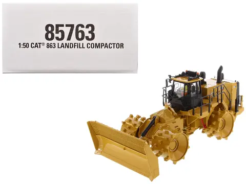CAT CATERPILLAR 836 LANDFILL COMPACTOR YELLOW "HIGH LINE" SERIES 1/50 DIECAST MODEL BY DIECAST MASTERS
