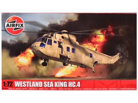LEVEL 3 MODEL KIT WESTLAND SEA KING HC.4 HELICOPTER WITH 2 SCHEME OPTIONS 1/72 PLASTIC MODEL KIT BY AIRFIX