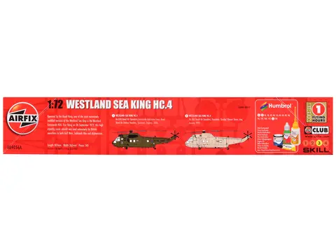 LEVEL 3 MODEL KIT WESTLAND SEA KING HC.4 HELICOPTER WITH 2 SCHEME OPTIONS 1/72 PLASTIC MODEL KIT BY AIRFIX