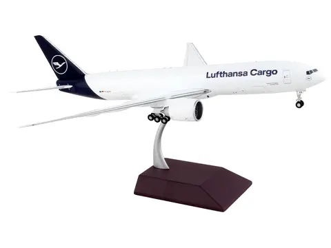 BOEING 777F COMMERCIAL AIRCRAFT "LUFTHANSA CARGO" WHITE WITH BLUE TAIL "GEMINI 200" SERIES 1/200 DIECAST MODEL AIRPLANE BY GEMINIJETS