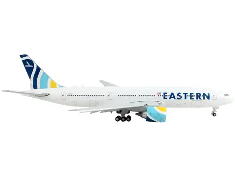 BOEING 777-200ER COMMERCIAL AIRCRAFT WITH FLAPS DOWN "EASTERN AIR LINES" WHITE WITH STRIPED TAIL 1/400 DIECAST MODEL AIRPLANE BY GEMINIJETS